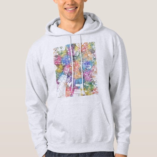 Santiago Chile City Map Hoodie (Vorderseite)