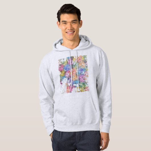 Santiago Chile City Map Hoodie (Vorne ganz)