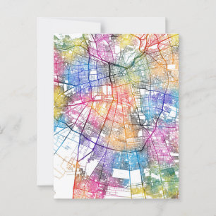Santiago Chile City Map Postkarte
