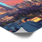 Santiago Chile Illustration Reisen Vintag Poster (Ecke)