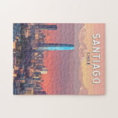 Santiago Chile Illustration Reisen Vintag Puzzle (Horizontal)