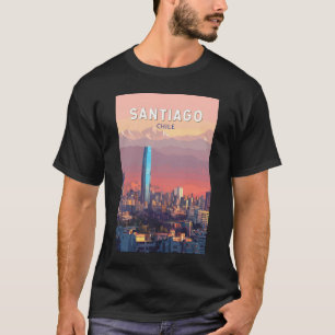 Santiago Chile Illustration Reisen Vintag T-Shirt