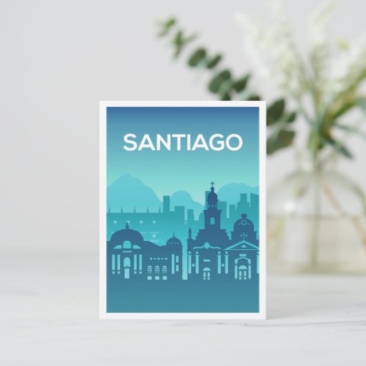 Santiago Chile Kunst, Dichtung und Musik Postkarte (Stehend Vorderseite)