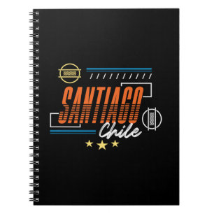 Santiago Chile Moderne Retro-Typografie-Design Notizblock