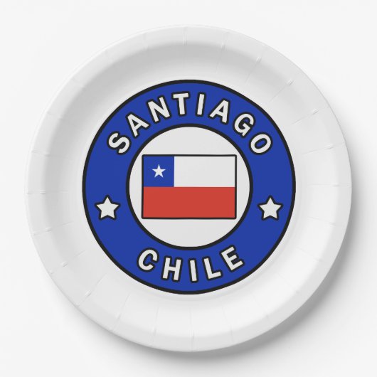 Santiago Chile Pappteller (Vorderseite)