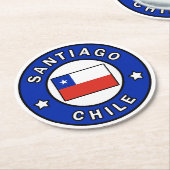 Santiago Chile Runder Pappuntersetzer (Angewinkelt)