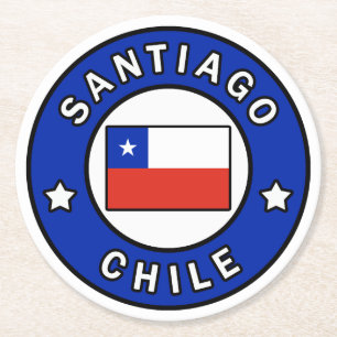 Santiago Chile Runder Pappuntersetzer