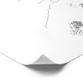 Santiago, Chile (schwarz auf weiß) Poster (Ecke)