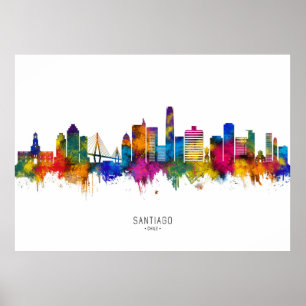 Santiago Chile Skyline Poster
