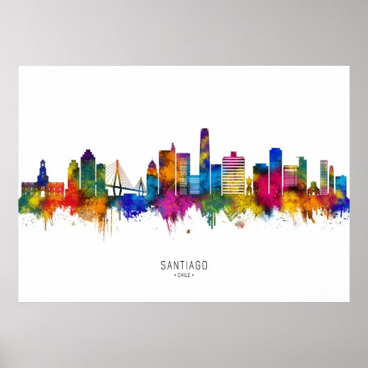 Santiago Chile Skyline Poster (Vorne)