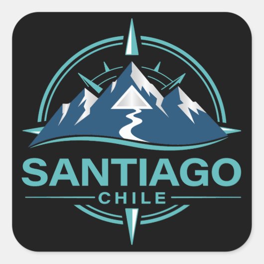 Santiago Chile South America Quadratischer Aufkleber (Vorderseite)