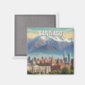 Santiago Chile Travel Magnet (Vorderseite/Rückseite)