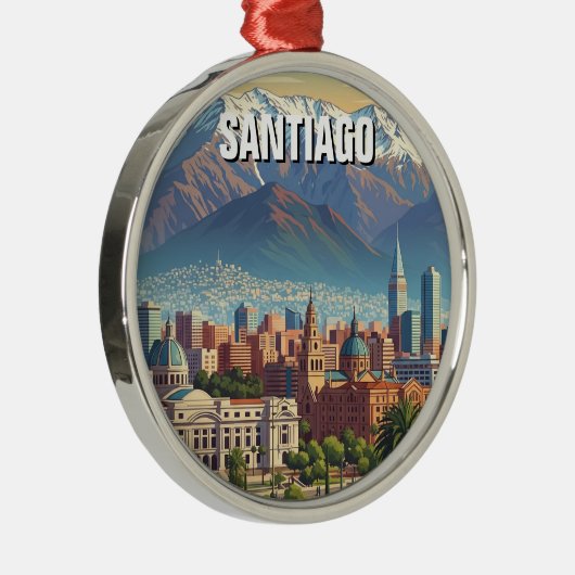 Santiago Chile Travel Ornament Aus Metall (Rechts)