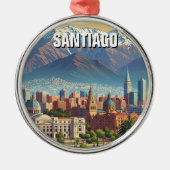 Santiago Chile Travel Ornament Aus Metall (Vorne)