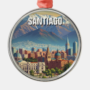Santiago Chile Travel Ornament Aus Metall