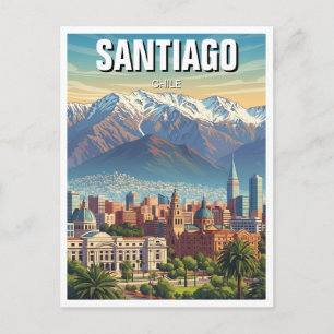 Santiago Chile Travel Postkarte