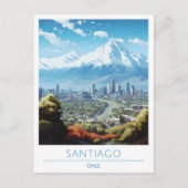 Santiago Chile Vintage Travel Postkarte (Vorderseite)