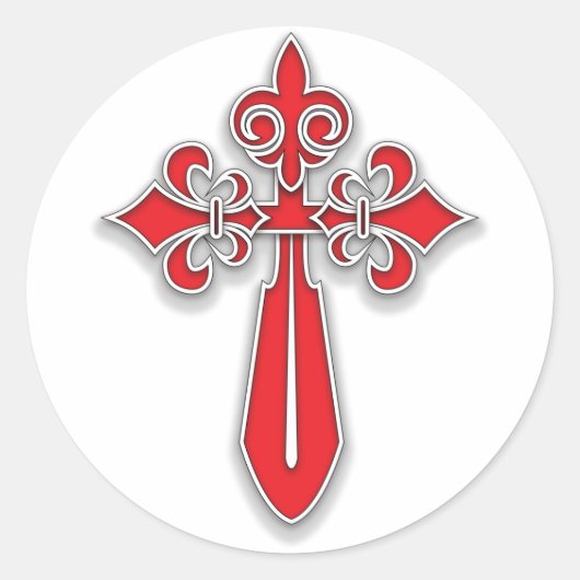 Santiago Cross Runder Aufkleber (Vorderseite)