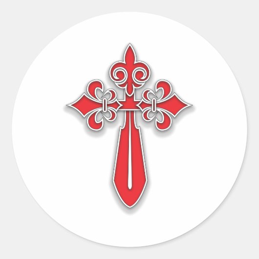 Santiago Cross Runder Aufkleber (Vorderseite)