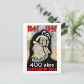 Santiago De Chile Postkarte (Stehend Vorderseite)