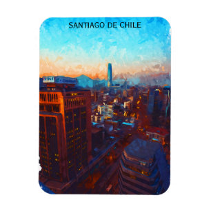 Santiago de Chile Skyline View Magnet
