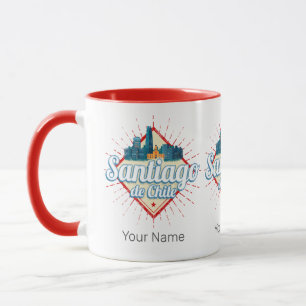 Santiago de Chile Stadt Feiertag Retro-Skyline Tasse