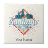 Santiago de Chile Stadthotel Retro Skyline Fliese (Vorderseite)