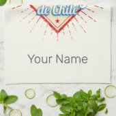 Santiago de Chile Stadthotel Retro Skyline Geschirrtuch (Gefaltet)