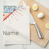 Santiago de Chile Stadthotel Retro Skyline Geschirrtuch (Viertel Falte)