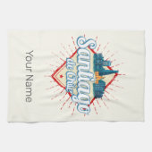 Santiago de Chile Stadthotel Retro Skyline Geschirrtuch (Horizontal)