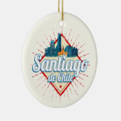 Santiago de Chile Stadthotel Retro Skyline Keramik Ornament (Rechts)