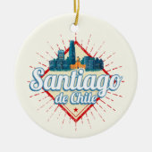 Santiago de Chile Stadthotel Retro Skyline Keramik Ornament (Vorne)