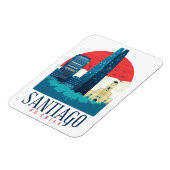 Santiago de Chile Vintag Skyline Foto Magnet (Linke Seite)