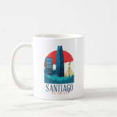 Santiago de Chile Vintag Skyline Kaffeetasse (Links)