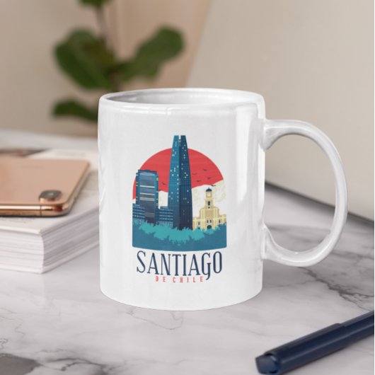 Santiago de Chile Vintag Skyline Kaffeetasse
