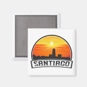Santiago de Chile Vintag Skyline Sunset Magnet (Vorderseite/Rückseite)