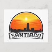 Santiago de Chile Vintag Skyline Sunset Postkarte (Vorderseite)