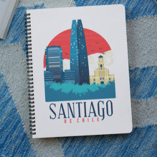 Santiago de Chile Vintage Skyline Foto Notizblock