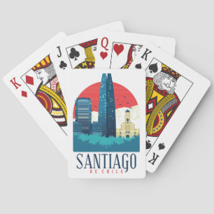 Santiago de Chile Vintage Skyline Foto Spielkarten