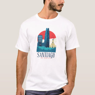Santiago de Chile Vintage-Skyline T-Shirt
