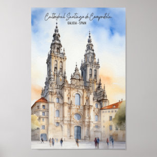 Santiago de Compostela Galicia Berühmter Reiseort Poster