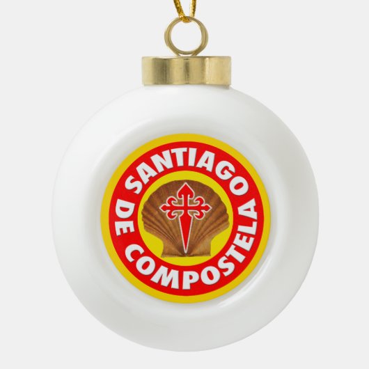 Santiago de Compostela Keramik Kugel-Ornament (Vorderseite)