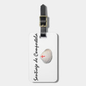 Santiago de Compostela Muschel und Rotkreuzsymbol Gepäckanhänger (Vorderseite vertikal)