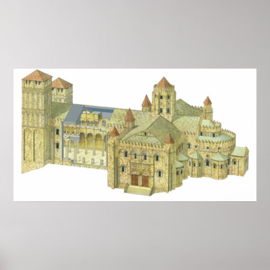 Santiago de Compostela romanische Kathedrale. 3 Poster (Vorne)
