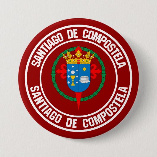 Santiago de Compostela Runde Emblem Button (Vorderseite)