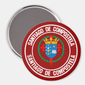 Santiago de Compostela Runde Emblem Magnet (Vorderseite/Rückseite)