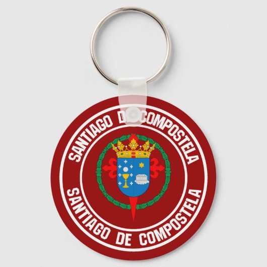 Santiago de Compostela Runde Emblem Schlüsselanhänger (Vorderseite)