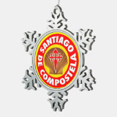 Santiago de Compostela Schneeflocken Zinn-Ornament (Rechts)