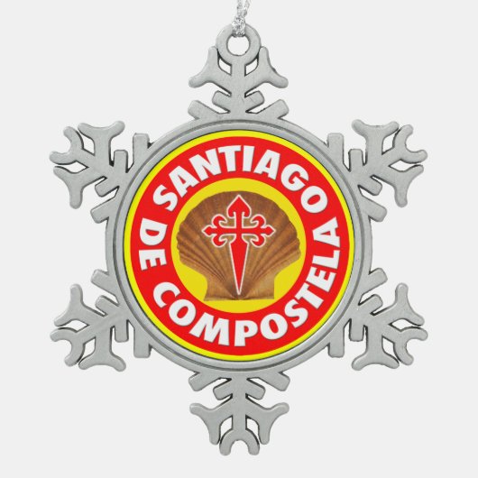 Santiago de Compostela Schneeflocken Zinn-Ornament (Vorderseite)