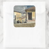 Santiago de Cuba Street Scene Quadratischer Aufkleber (Tasche)
